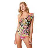 4Giveness Costume Intero Monospalla Flower Pop Volant Multicolor | NonSoloSport