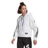 adidas Felpa Sportwear Wrapped 3-Stripes Donna Bianco Nero | NonSoloSport