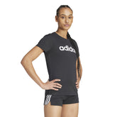 T-Shirt Donna adidas Essential Linear Slim Nero | NonSoloSport