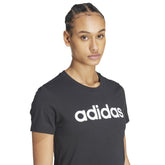 T-Shirt Donna adidas Essential Linear Slim Nero | NonSoloSport