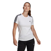 adidas T-Shirt Essentials Slim 3-Stripes Donna Bianco | NonSoloSport