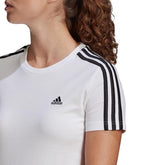 adidas T-Shirt Essentials Slim 3-Stripes Donna Bianco | NonSoloSport