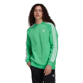 Adidas Felpa Adicolor 3 Stripes Crew Uomo Verde | NonSoloSport