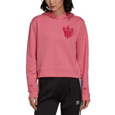 adidas Felpa Cropped Trefoil Fringe Embroidery Donna Rosa | NonSoloSport
