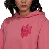 adidas Felpa Cropped Trefoil Fringe Embroidery Donna Rosa | NonSoloSport