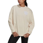 adidas Felpa Trefoil Fringe Embroidery Donna Crema | NonSoloSport