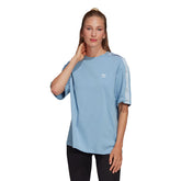 adidas T-Shirt Adicolor Classics Satin Tape Donna Celeste | NonSoloSport