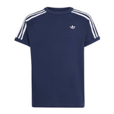 T-Shirt Ragazzo Adidas 3 Stripes Blu Bianco | NonSoloSport