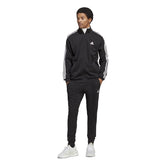 Tuta Uomo adidas French Terry Full Zip 3Stripes Nero | NonSoloSport