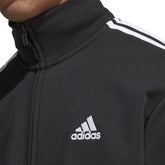 Tuta Uomo adidas French Terry Full Zip 3Stripes Nero | NonSoloSport