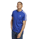 adidas T-Shirt Essential Single Jersey 3 Stripes Uomo Blu | NonSoloSport