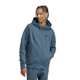 Felpa Uomo adidas Dk Full Zip Cappuccio Zne Celeste | NonSoloSport