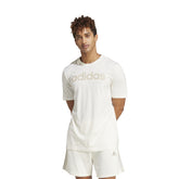 adidas T-Shirt Essentials Single Linear Embroidered Logo Uomo Bianco | NonSoloSport