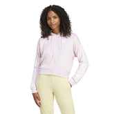 Felpa Donna adidas Essentials 3 Stripes Rosa Bianco | NonSoloSport