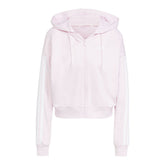 Felpa Donna adidas Essentials 3 Stripes Rosa Bianco | NonSoloSport
