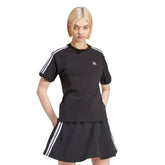 adidas T-Shirt 3 Stripes Donna Nero | NonSoloSport
