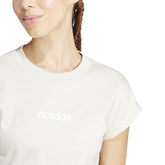 T-Shirt Donna Adidas Essentials Linear Cotton Beige | NonSoloSport