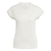 T-Shirt Donna Adidas Essentials Linear Cotton Beige | NonSoloSport
