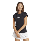 T-Shirt Donna Adidas Essentials Linear Nero | NonSoloSport