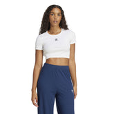 T-Shirt Donna Adidas Essentials Ribbed Bianco | NonSoloSport