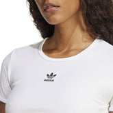 T-Shirt Donna Adidas Essentials Ribbed Bianco | NonSoloSport