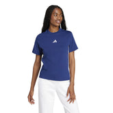 T-Shirt Donna Adidas Essentials 3-Stripes Blu | NonSoloSport