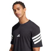 T-Shirt Uomo Adidas Future Icons 3 Stripes Nero Bianco | NonSoloSport