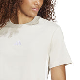 T-Shirt Donna Adidas Essentials 3 Stripes Beige Bianco | NonSoloSport
