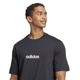 T-Shirt Uomo Adidas Essentials Linear Single Nero | NonSoloSport