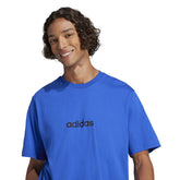 T-Shirt Uomo Adidas Essentials Linear Single Blu | NonSoloSport