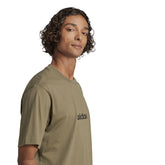 T-Shirt Uomo Adidas Essentials Linear Single Verde Oliva | NonSoloSport