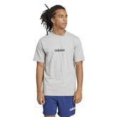 T-Shirt Uomo Adidas Essentials Linear Single Grigio | NonSoloSport