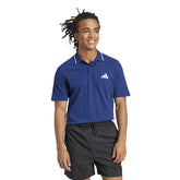 Polo Uomo Adidas Essentials Small Logo Piqué Blu Bianco | NonSoloSport