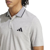 Polo Uomo Adidas Essentials Small Logo Piqué Grigio Nero | NonSoloSport