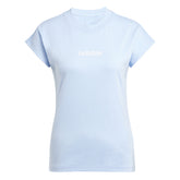 T-Shirt Donna Adidas Essentials Linear Cotton Azzurro | NonSoloSport