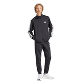 Tuta Uomo Adidas Sportswear Basic 3 Stripes Fleece Nero Bianco | NonSoloSport
