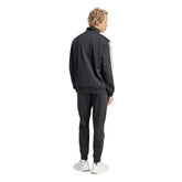 Tuta Uomo Adidas Sportswear Basic 3 Stripes Fleece Nero Bianco | NonSoloSport