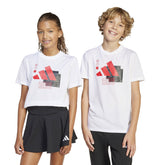 T-Shirt Bambino Adidas Camo Training Graphic Bianco | NonSoloSport