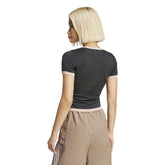 T-Shirt Donna Adidas Knitted 3-Stripes Nero | NonSoloSport