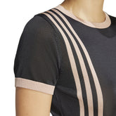 T-Shirt Donna Adidas Knitted 3-Stripes Nero | NonSoloSport