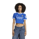 T-Shirt Crop Donna Adidas Third Real Madrid 25/26 Blu | NonSoloSport