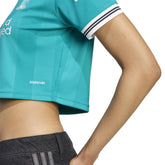 T-Shirt Donna Adidas Liverpool FC 25/26 Third Cropped Azzurro | NonSoloSport