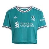 T-Shirt Donna Adidas Liverpool FC 25/26 Third Cropped Azzurro | NonSoloSport