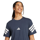 T-Shirt Uomo Adidas Future Icons 3 Stripes Blu Bianco | NonSoloSport
