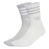 Calze Adidas 3 Stripes Glitter Crew 2 Pack Grigio Bianco | NonSoloSport