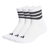 Calze Adidas 3 Stripes Cushioned Sportswear Mid Cut Bianco Nero | NonSoloSport