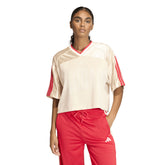 T-Shirt Donna Adidas Stadium Mesh Beige Rosso | NonSoloSport