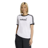 T-Shirt Donna Adidas 3-Stripes Bianco Nero | NonSoloSport