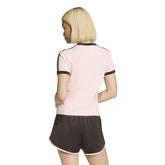 T-Shirt Donna Adidas Slim 3-Stripes Rosa Marrone | NonSoloSport