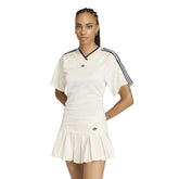 T-Shirt Donna Adidas Rouched Football Bianco Nero | NonSoloSport